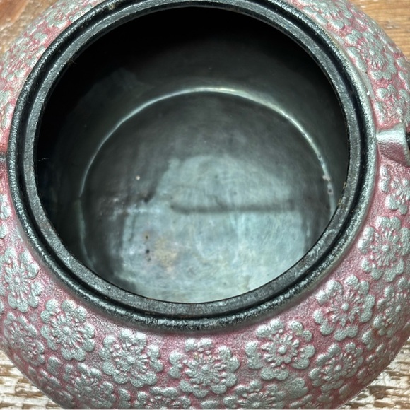 Teavana Japanese Pink Cherry Blossom Cast Iron Teapot Kettle Stainless Strainer - Picture 4 of 9